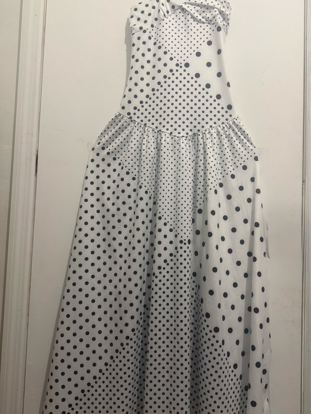 NWT Polka Dot Maxi Dress Size XS Adjustable Straps - Picture 2 of 9